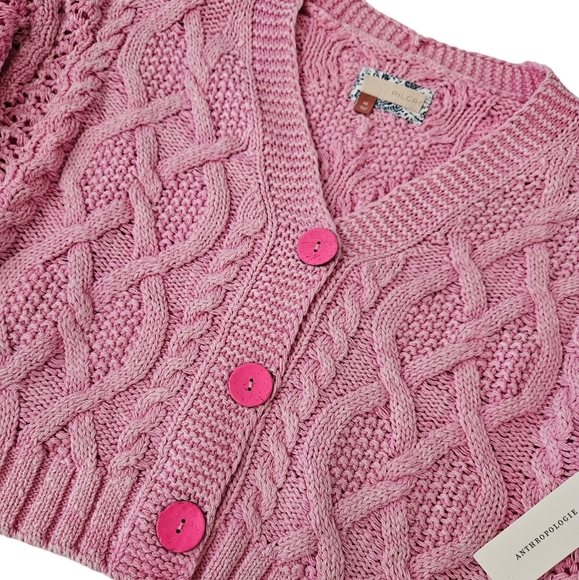 Anthropologie Pilcro Cable Knit Cardigan Sweater - Picture 4 of 8